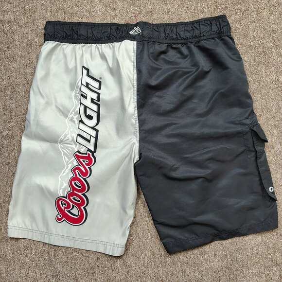 COORS LIGHT Board Shorts Men 36 Cargo Swim Trunks Colorblock Logo Spellout Beach - Picture 3 of 6